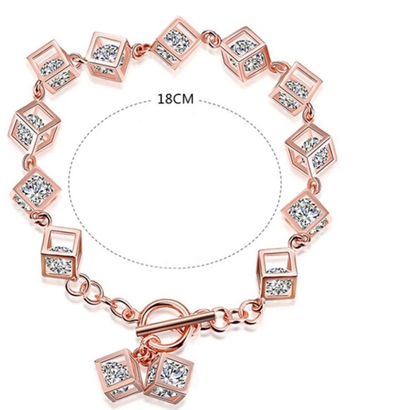 Zen Quenched Jewelry - Floating Mosaic Crystal Caged Rose Gold Bracelet